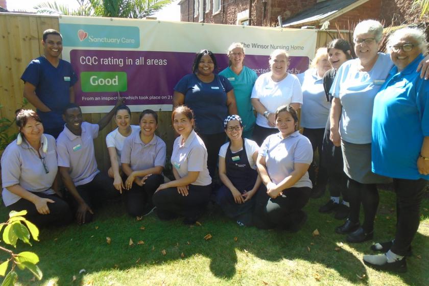 The team at The Winsor, our nursing home in Minehead, celebrate their Good CQC rating 