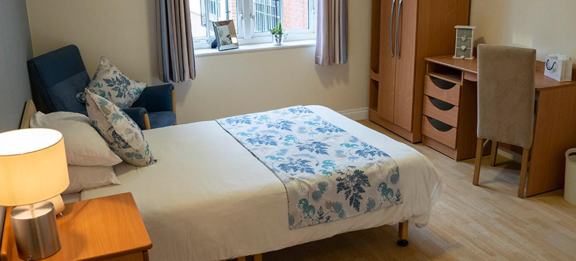 Interior of bedroom at Iffley Residential and Nursing Home in Oxford