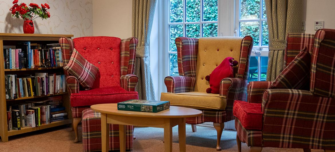 Interior of seating area at Iffley Residential and Nursing Home in Oxford