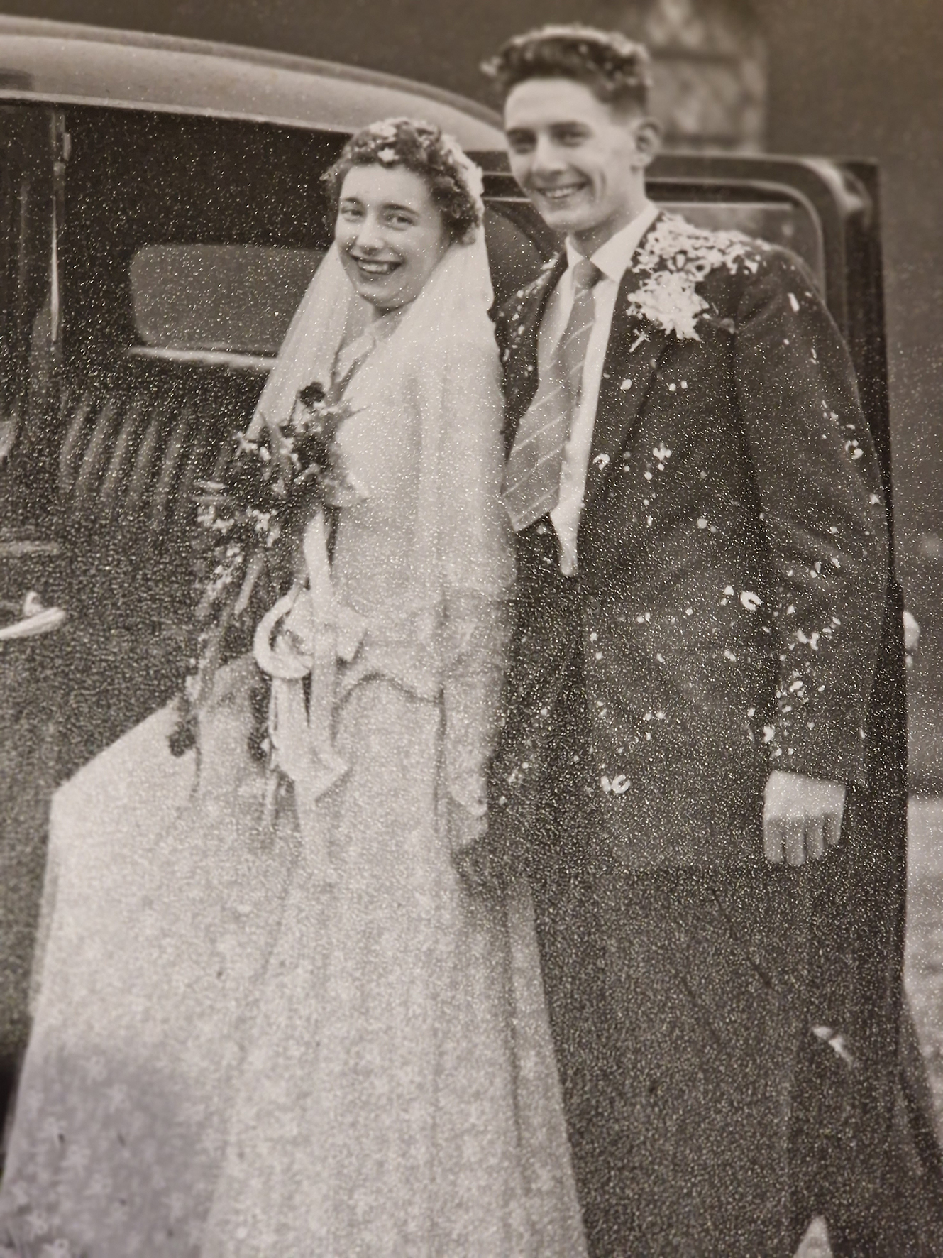 Black and White Photo of Married Couple