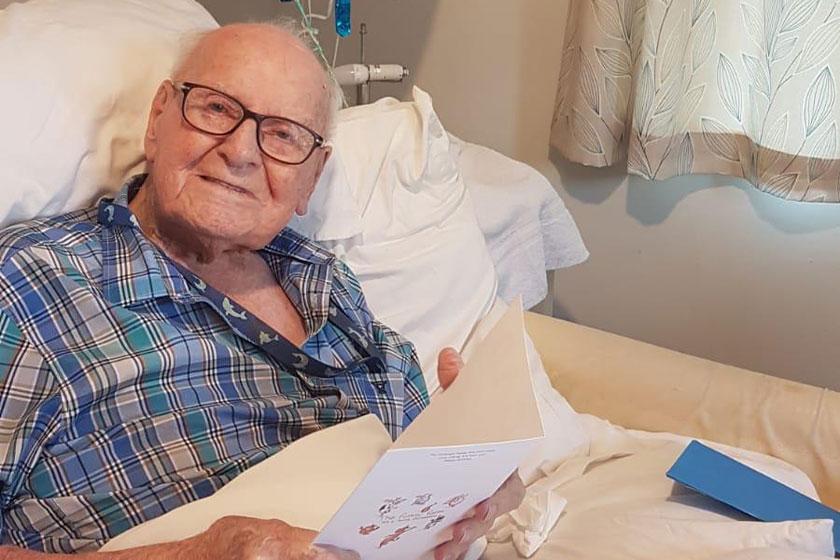 Arthur Steel celebrates his 107th birthday at his home at Beach Lawns Residential and Nursing Home in Weston-super-Mare 