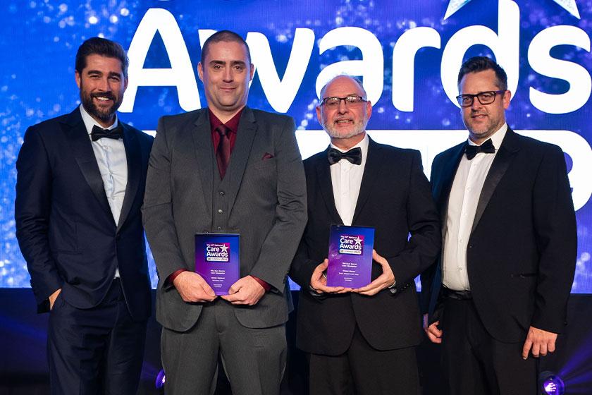 James Samson, of Mull Hall Care Home in Invergordon, with his National Care Award 