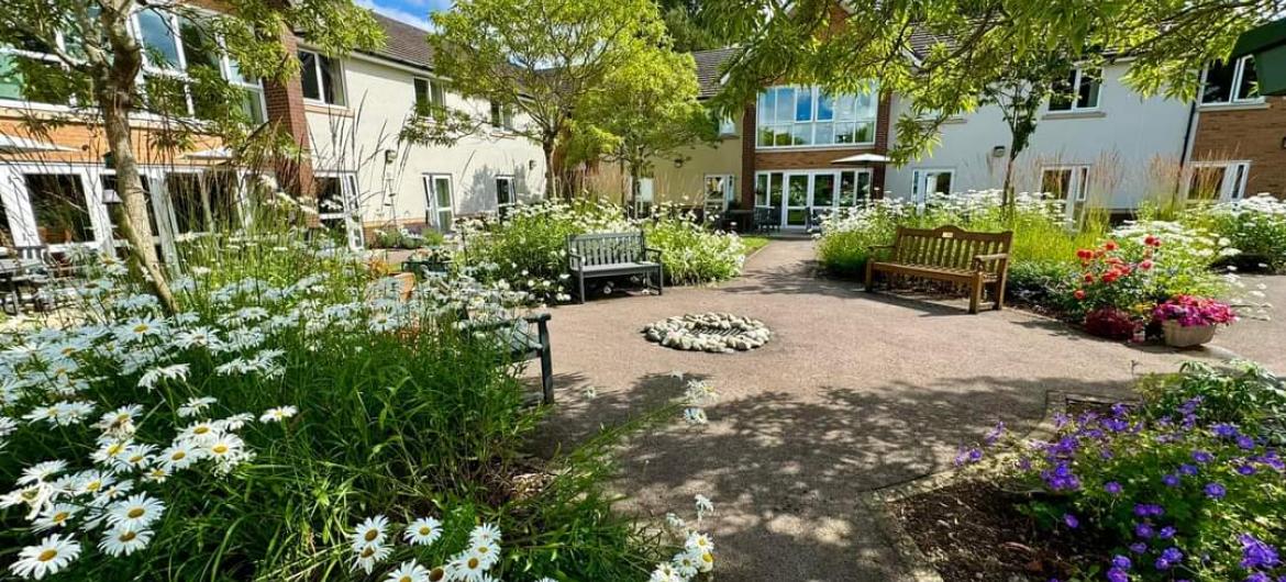 Beautiful garden at Yarnton Residential and Nursing home in full bloom.