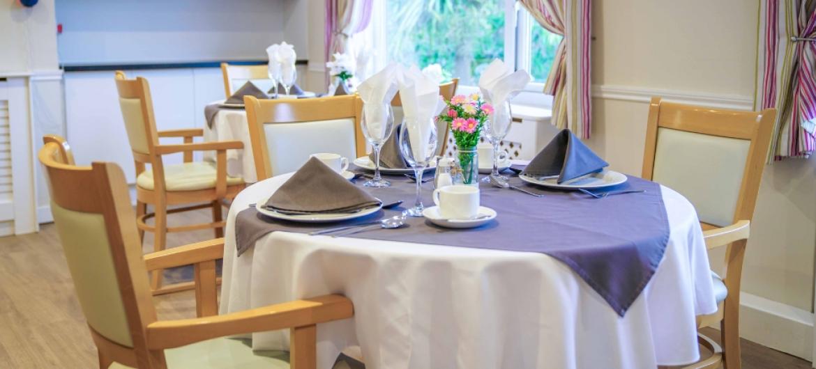 A beautifully laid table in the dining room