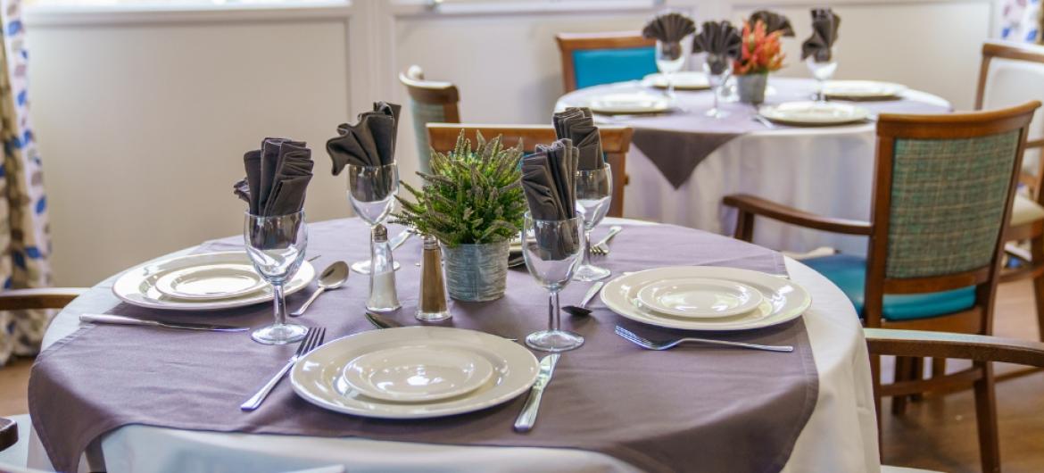 A beautifully laid table in the dining room