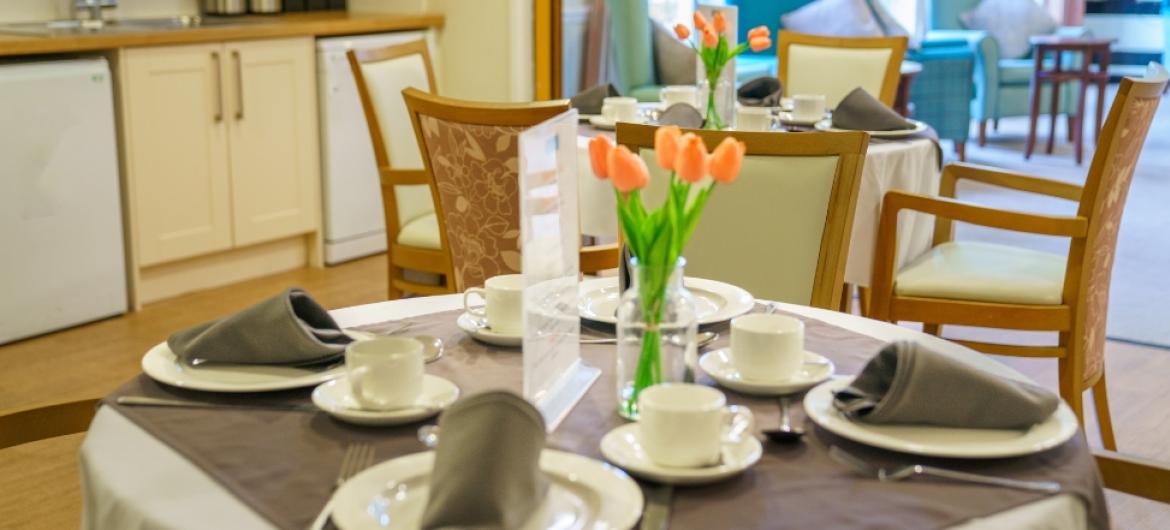 A beautifully laid table in the dining room