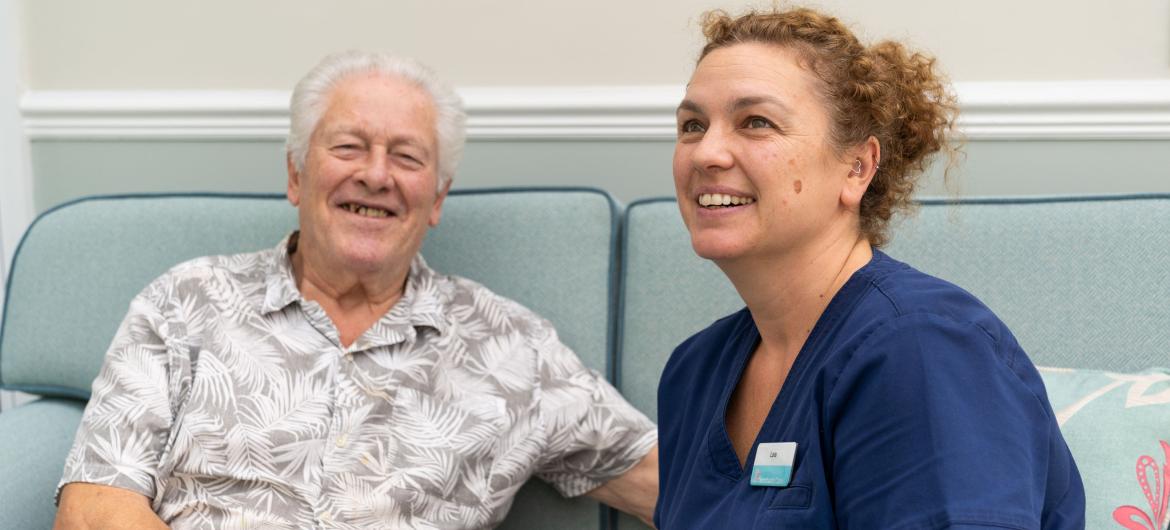Resident and staff Smiling