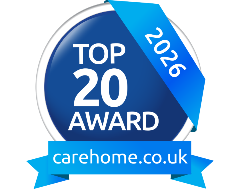 Logo for the Top 20 Care Home award.