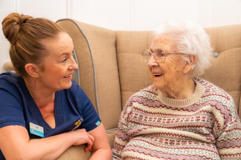 Resident and staff Smiling