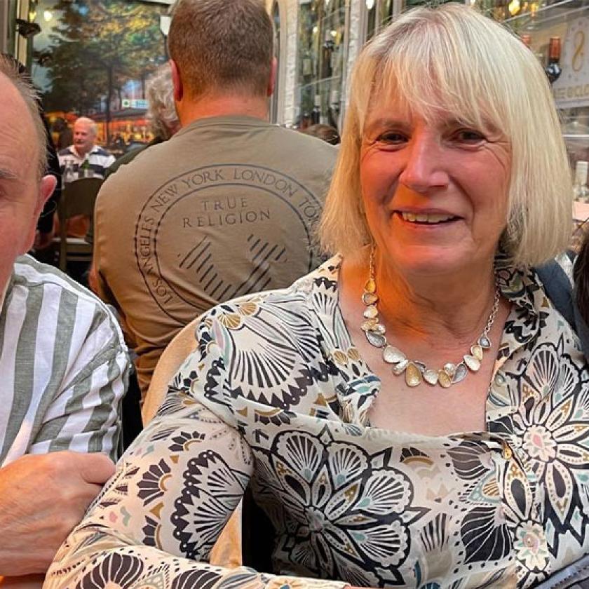 Dennis, a resident at our Tyneholm Stables care home in East Lothian, with his wife Helen 