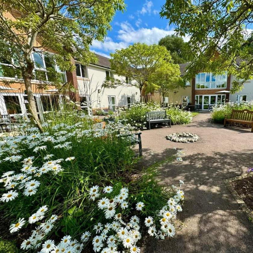 Beautiful garden at Yarnton Residential and Nursing home in full bloom.