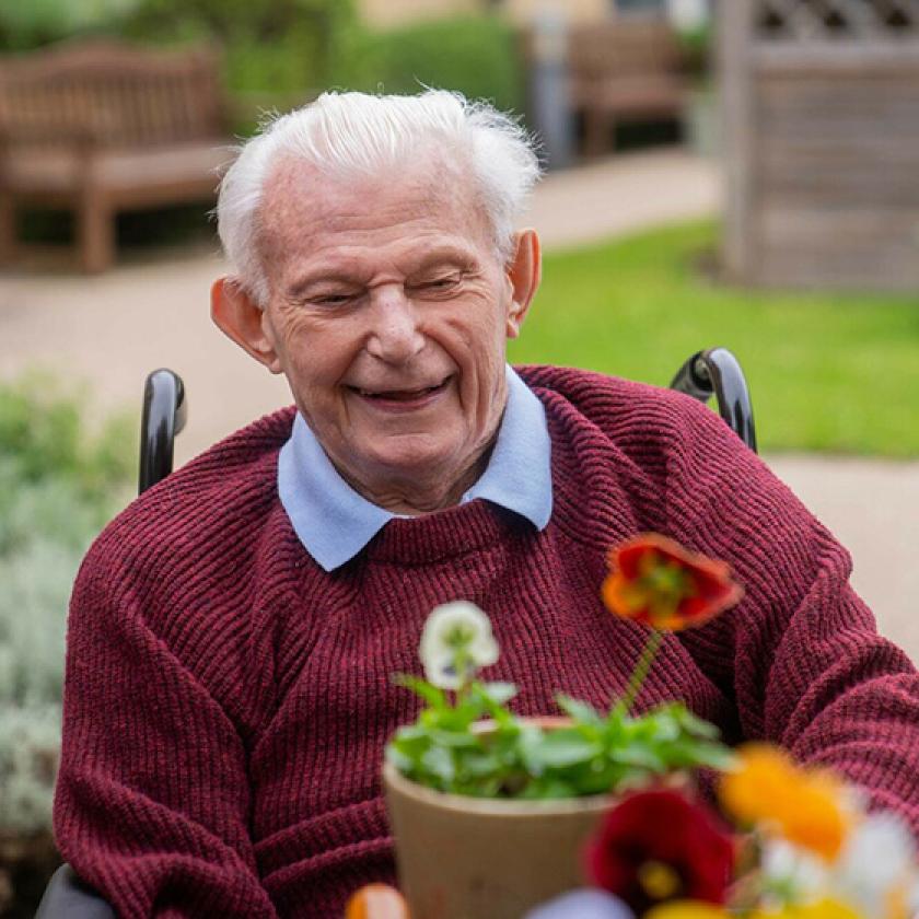 Resident Dennis Rowberry at Juniper House Residential Care Home