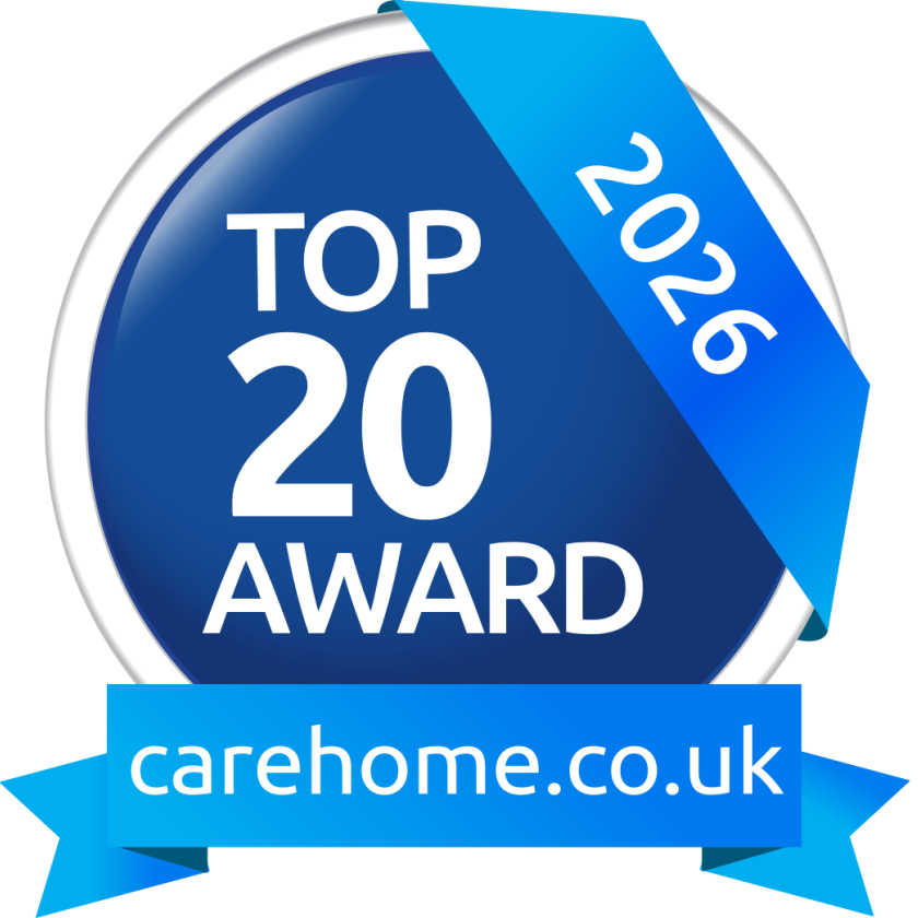Logo for the Top 20 Care Home award.