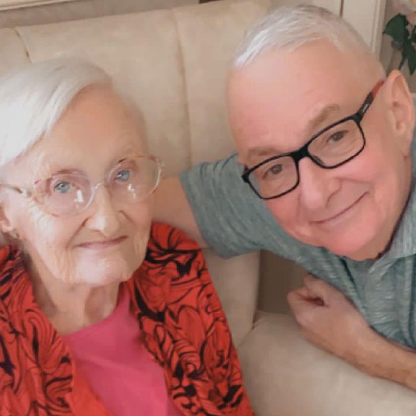 David Shannon with mum Freda at Prince Alfred Residential Care Home in Wavertree, Liverpool, where Freda lives 