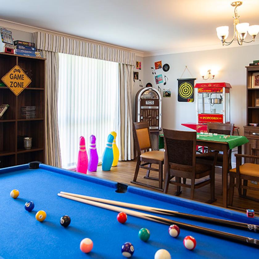 Games room at Birchwood Court