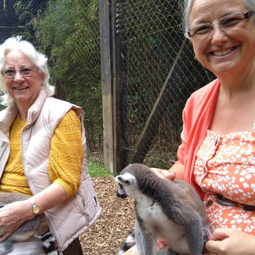 Penny and Susie, a resident at Don Thomson House, our care home in Harwich, on a day trip 